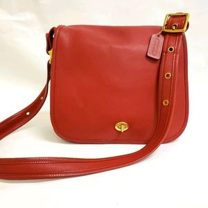 Red Vintage Coach Stewardess Bag 9525